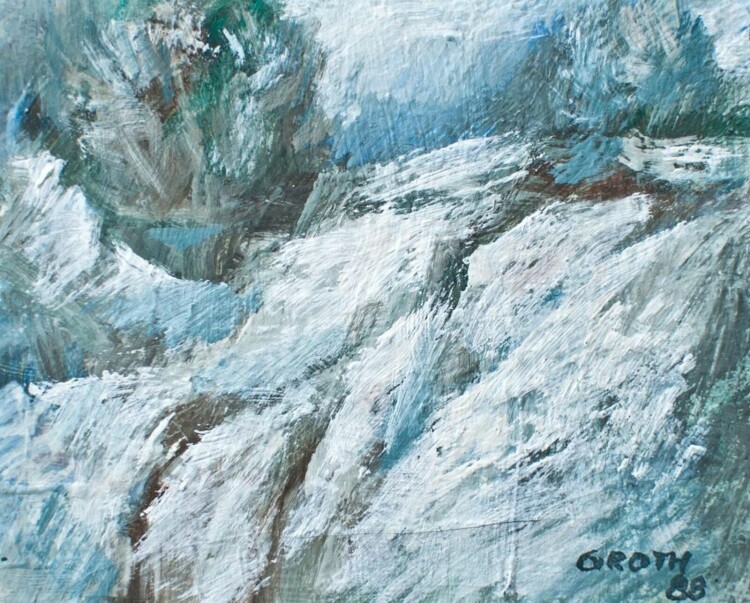 Bruno Groth - Abstrakte Komposition - 1988 - Öl auf Papier