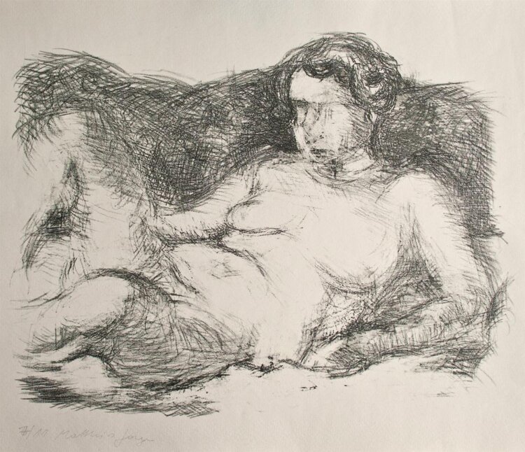Matthias Jaeger - Weiblicher Akt - 1970 - Lithografie