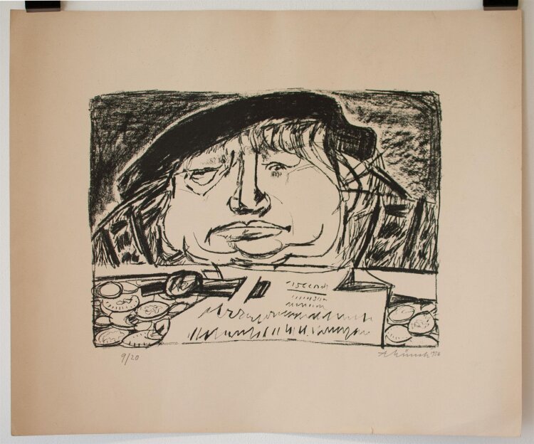 Armin Münch - Männerporträt - 1956 - Lithografie