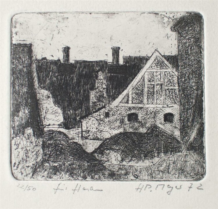 Hans Peter Meyer - Häuser - 1972 - Radierung