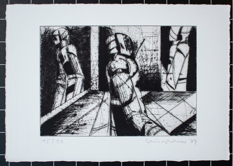Henning Kürschner - Figuren im Raum - 1979 - Radierung