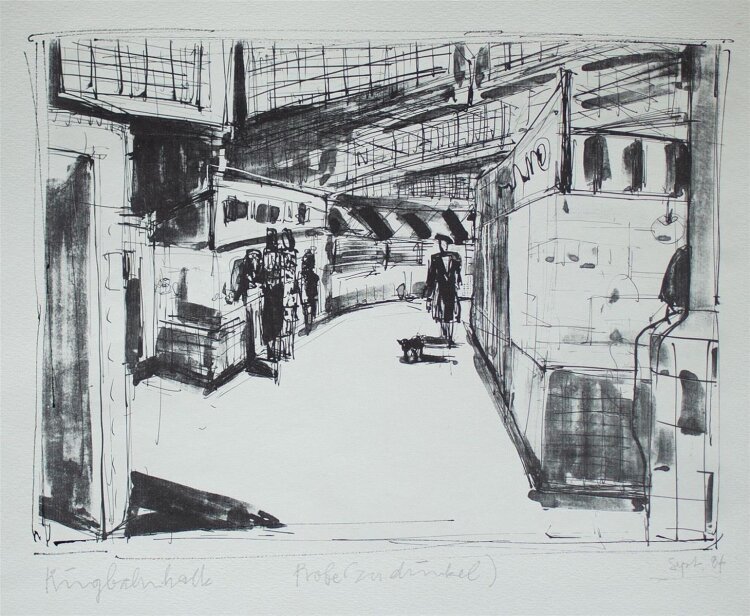 Andreas Brexendorff - Ringbahnhalt - 1984 - Lithografie