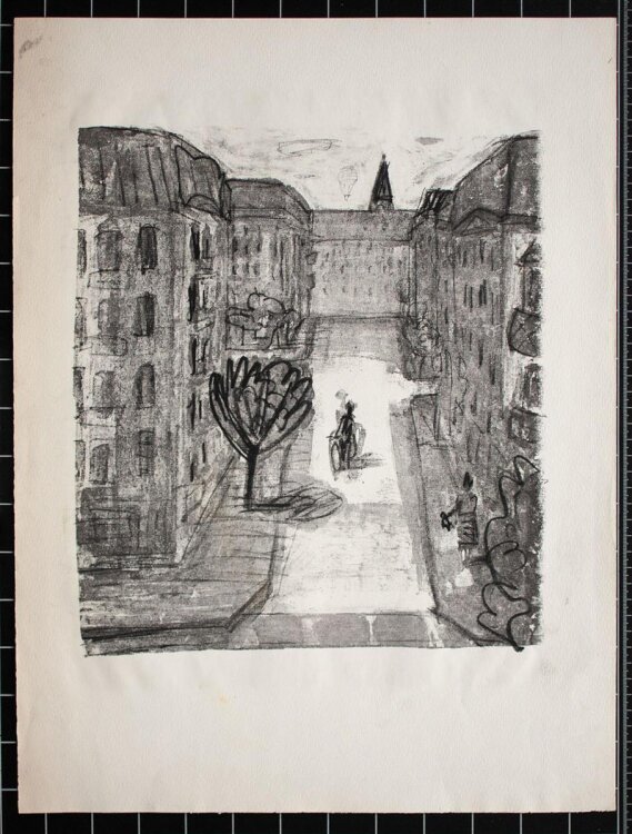 Andreas Brexendorff - Straßenansicht Berlin - o.J. - überarbeitete Lithografie