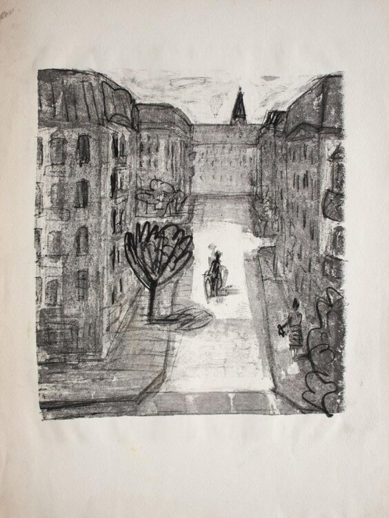 Andreas Brexendorff - Straßenansicht Berlin - o.J. - überarbeitete Lithografie