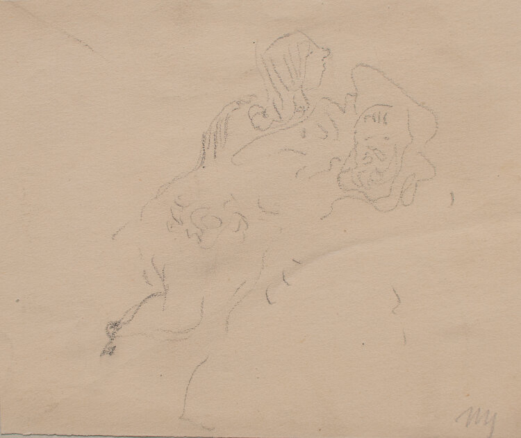 Max Schwimmer - Frau (Viktoria?) hält Tuch mit...