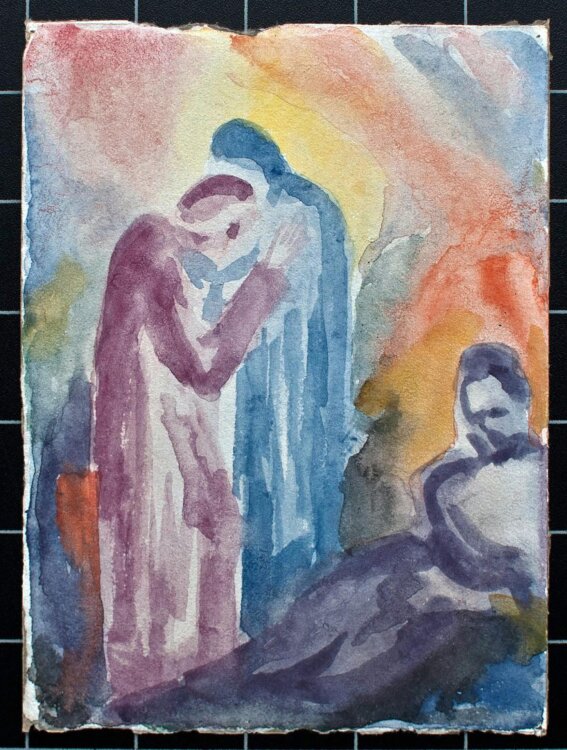 Fritz Klein - Trauernde - o.J. - Aquarell
