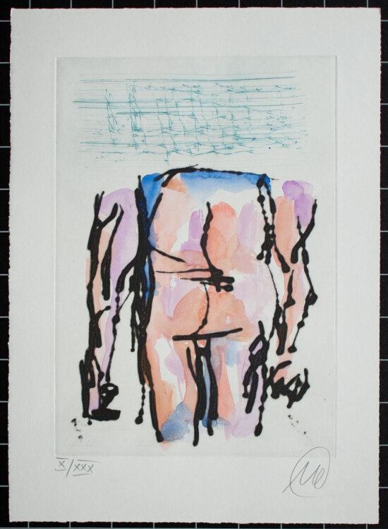 Markus Lüpertz - Der Kunst die Regeln geben - 2005 - aquarellierte Radierung