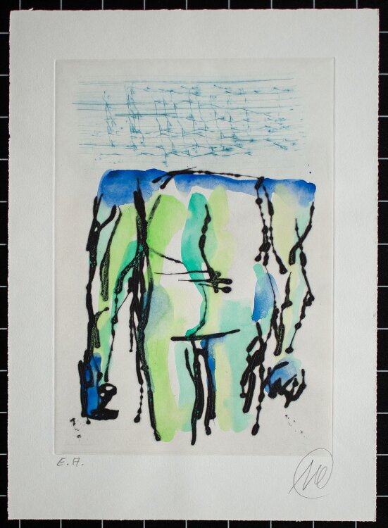 Markus Lüpertz - Der Kunst die Regeln geben - 2005 - aquarellierte Radierung