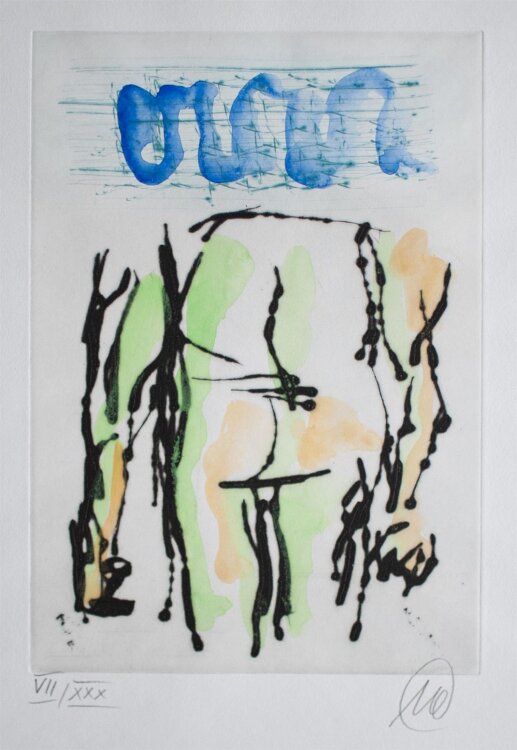 Markus Lüpertz - Der Kunst die Regeln geben - 2005 - aquarellierte Kaltnadelradierung