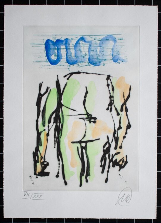 Markus Lüpertz - Der Kunst die Regeln geben - 2005 - aquarellierte Kaltnadelradierung