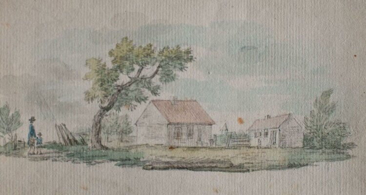 unbekannt - Dorfansicht - o.J. - Aquarell