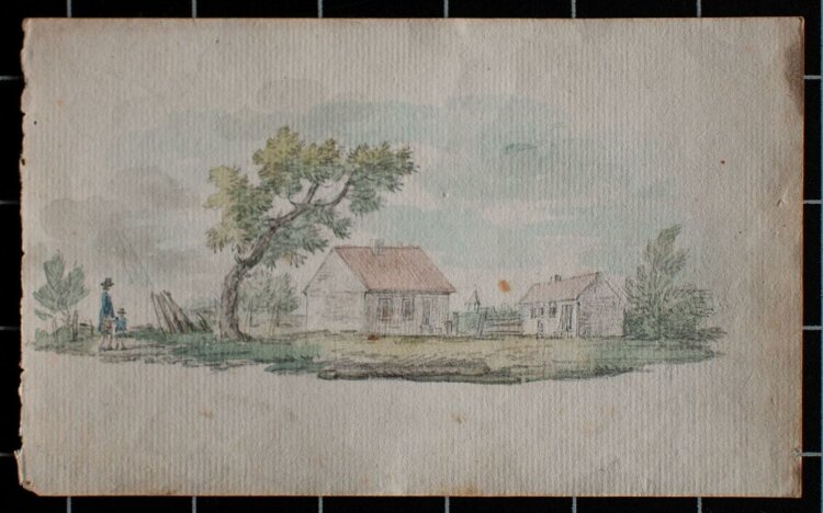 unbekannt - Dorfansicht - o.J. - Aquarell