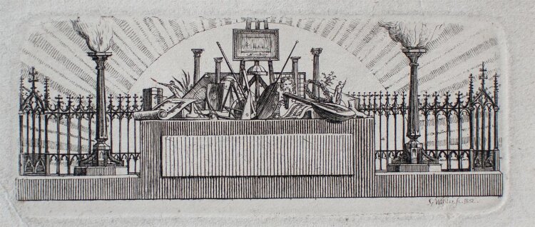 Georg Christoph Wilder - kleine Vignette (Nürnberg) - Radierung - 1852