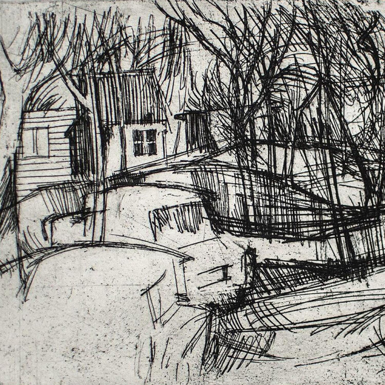 Dietrich Kunth - Am Strand bei Graal-Müritz - Radierung - 1967