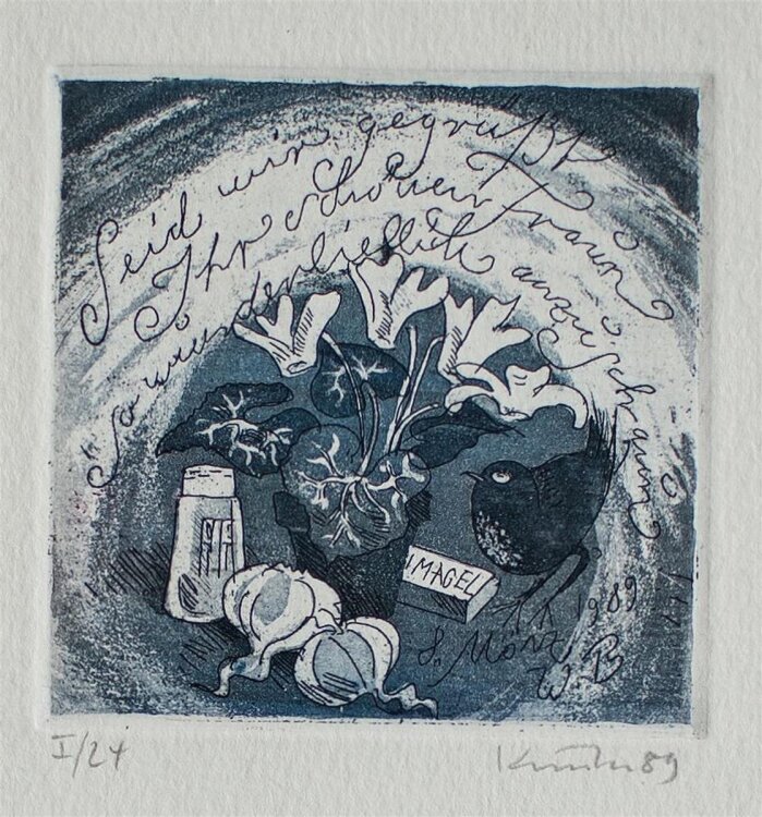 Dietrich Kunth - Seid mir gegrüßt ihr schönen Fraun - Radierung - 1989 - I/24