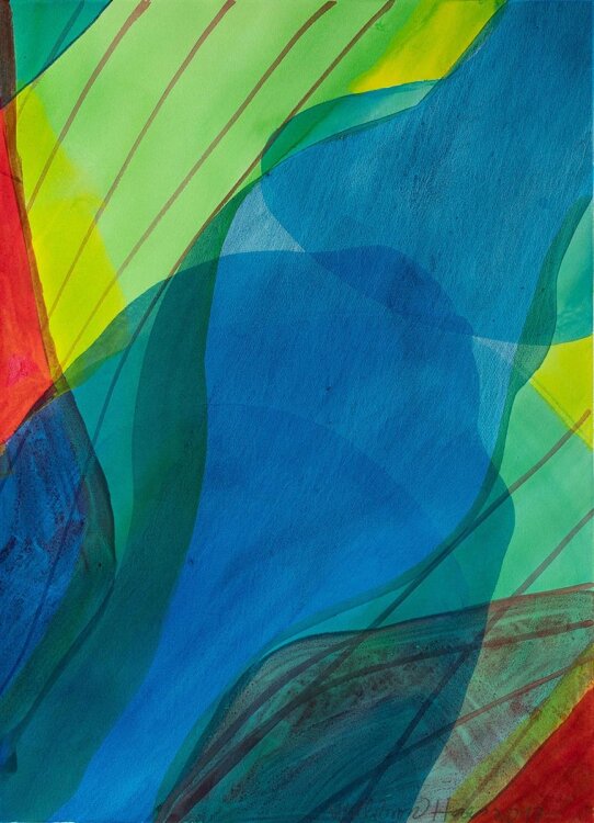Willibrord Haas - Blue, dipinto di Blue - Aquarell - 2017