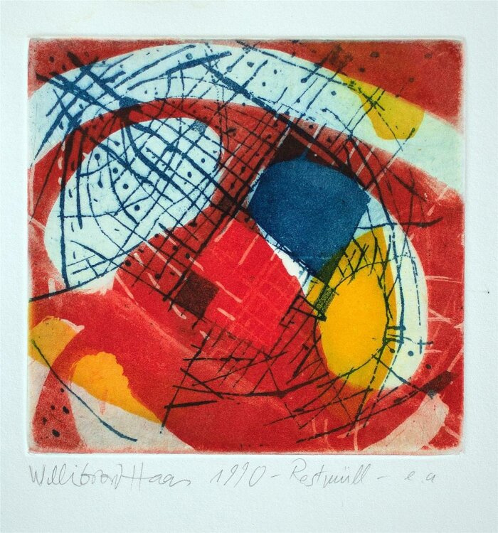Willibrord Haas - Restmüll - Farbradierung - 1990 -...
