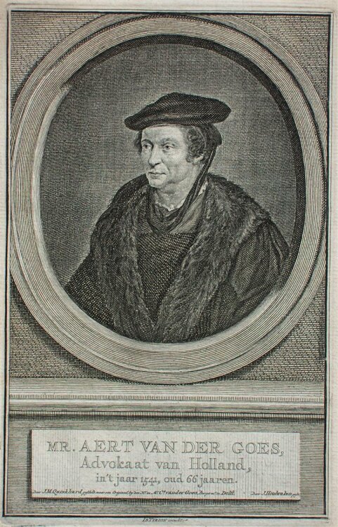 Jacobus Houbraken - Mr. Aert van der Goes - Kupferstich - um 1750