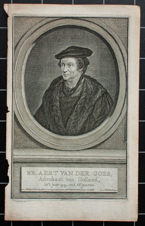 Jacobus Houbraken - Mr. Aert van der Goes - Kupferstich - um 1750
