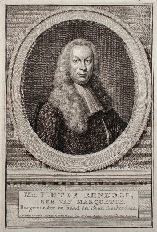 Jacobus Houbraken - Mr. Pieter Rendorp - Kupferstich - um 1750