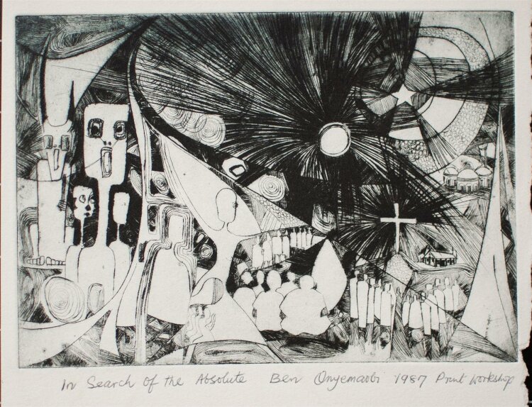 Ben Onyemaobi - In search of the Absolute - Radierung - 1987