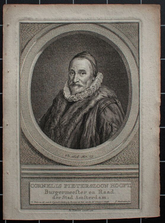 Jacobus Houbraken - Cornelis Pieterszoon Hooft - Kupferstich - um 1750