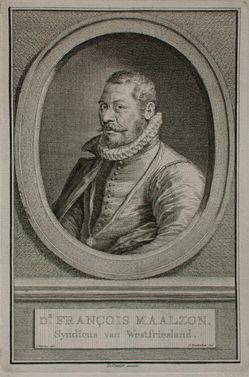 Jacobus Houbraken - Dr. Francois Maalzon - Kupferstich -...