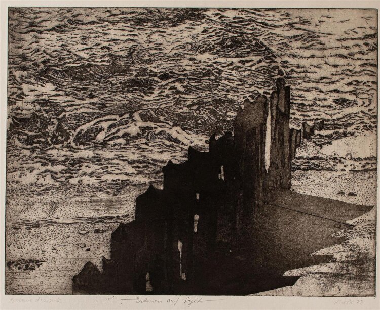 Helga Wirth - Buhnen auf Sylt - Radierung - 1973 - e. a.