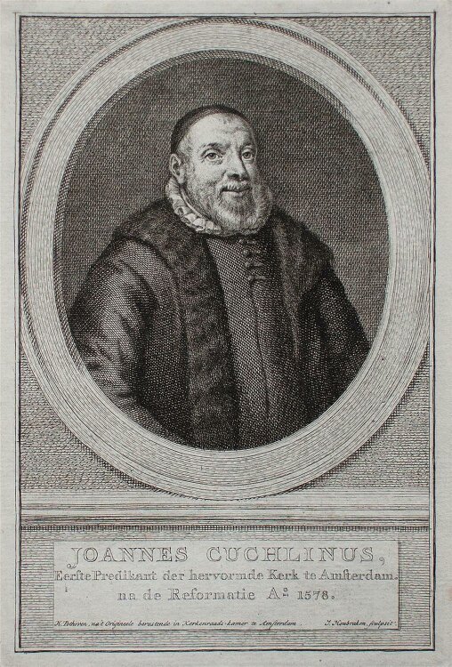 Jacobus Houbraken - Johannes Cuchlinus, Theologe - o.J. - Kupferstich