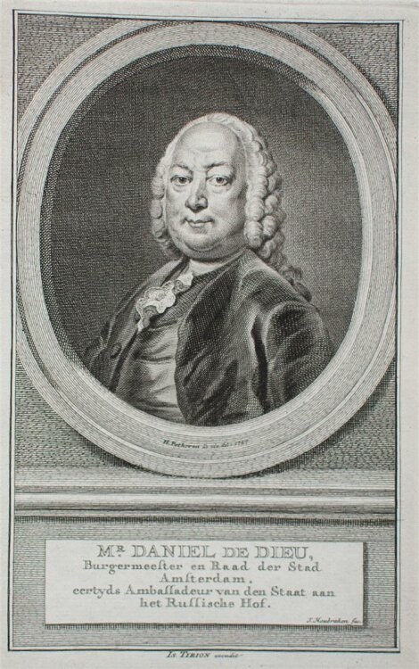 Jacobus Houbraken - Porträt Mr. Daniel de Dieu - Kupferstich - um 1750