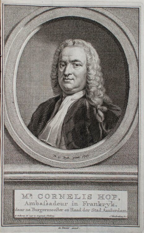 Jacobus Houbraken - Mr. Cornelis Hop - Kupferstich - um 1750