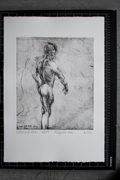 Willibrord Haas - Eddy forever / Männlicher Akt - Radierung - 2002 - 4/20